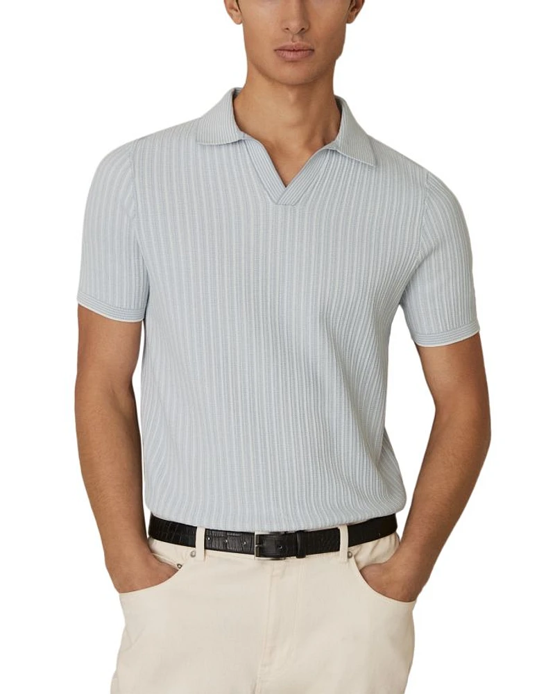 Lancaster Open Collar Textured Polo Shirt