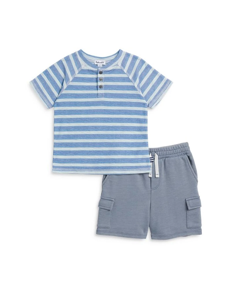 Boys' Horizon Henley Top & Cargo Shorts Set - Little Kid