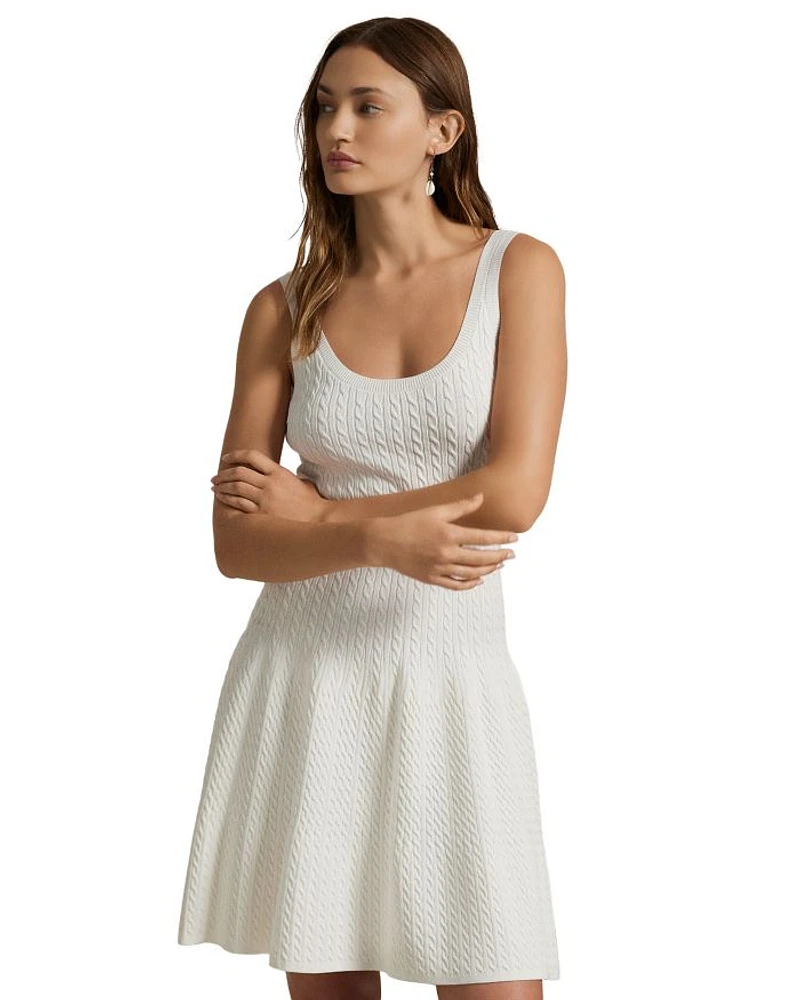 Cable Knit Sleeveless Sweater Dress