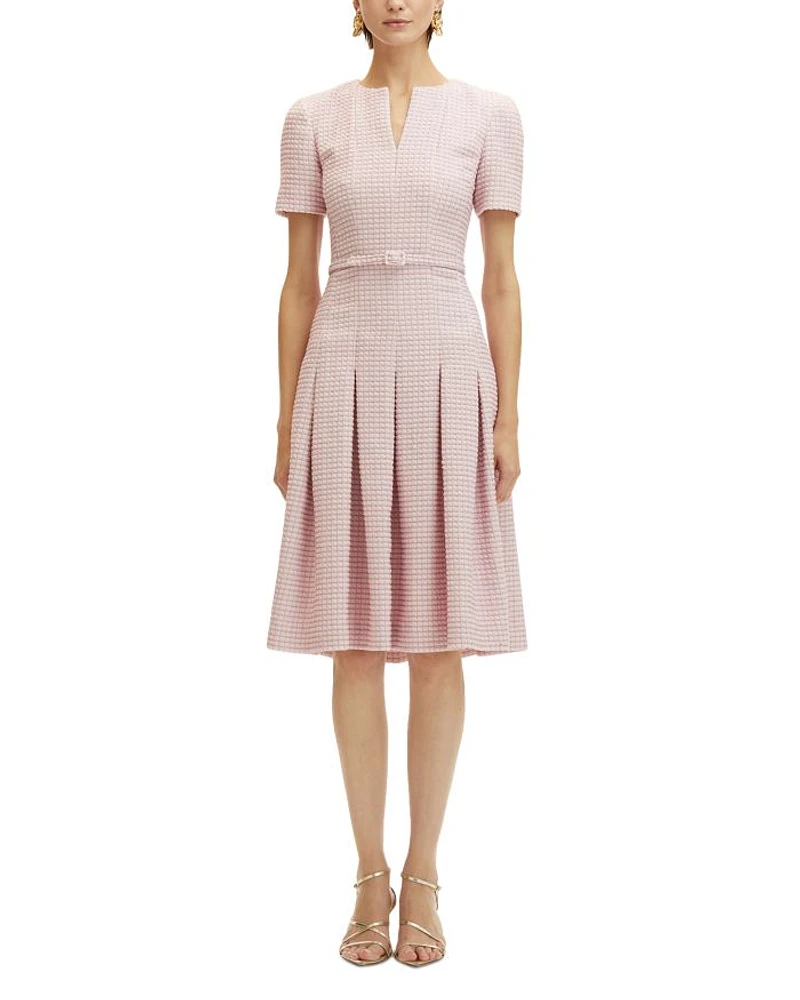 Lurex Belted Tweed Dress