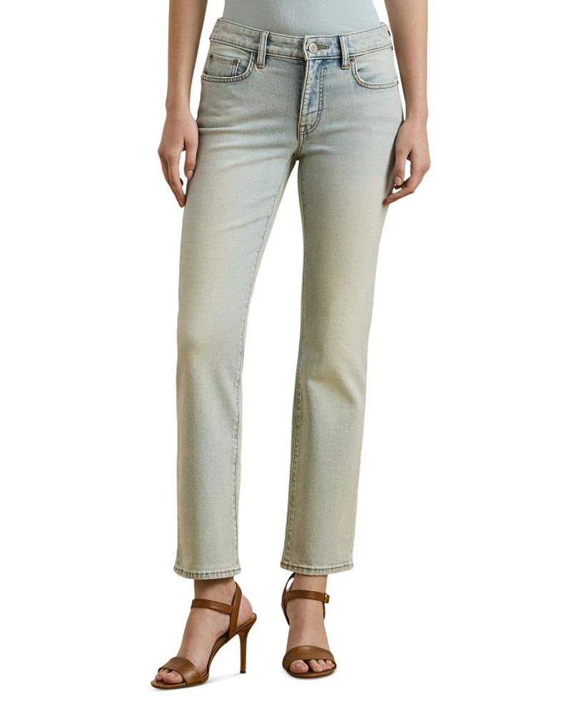 Mid Rise Straight Ankle Jeans
