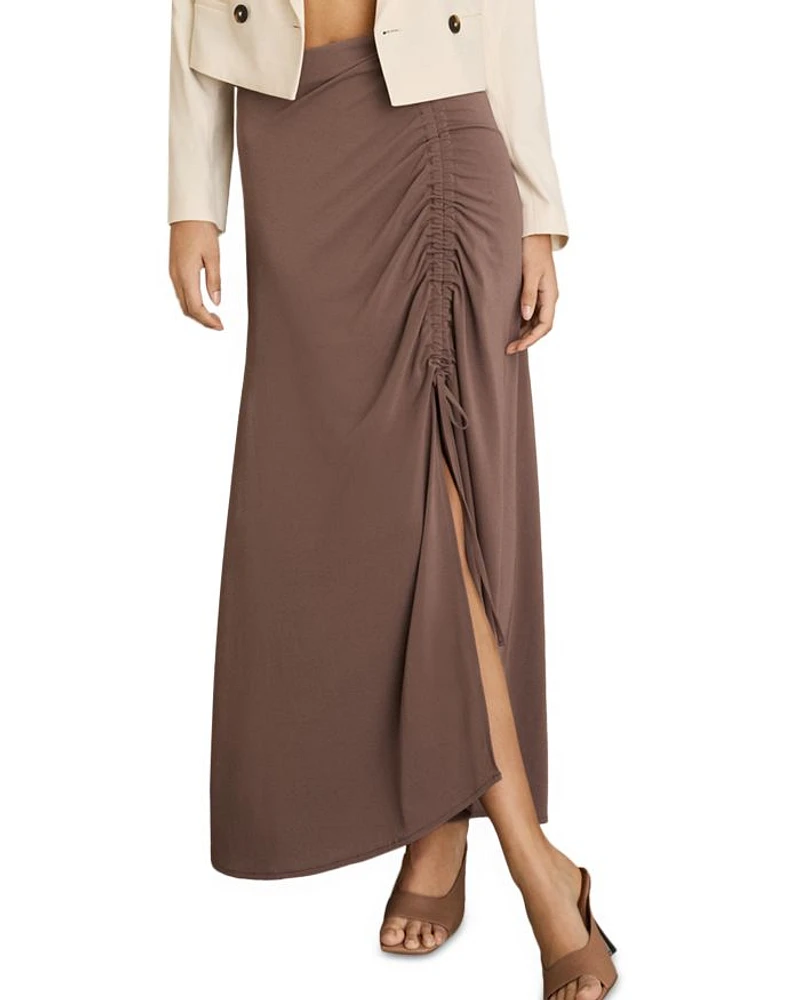 Aurelie Ruched Midi Skirt