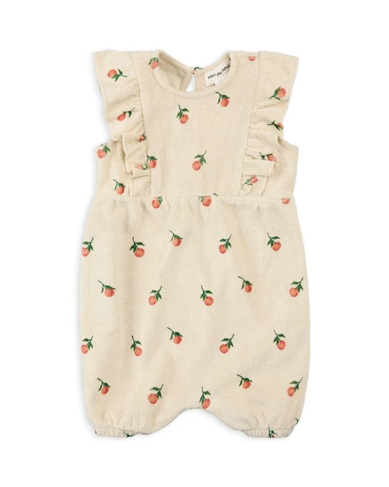 Girls' Orange Print French Terry Romper - Baby