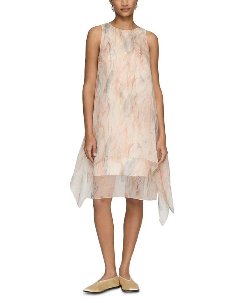Silk Handkerchief Hem Dress