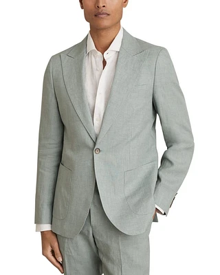 Linen Notch Lapel Slim Fit Blazer