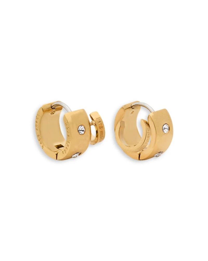 Set Stone Double Huggie Earrings