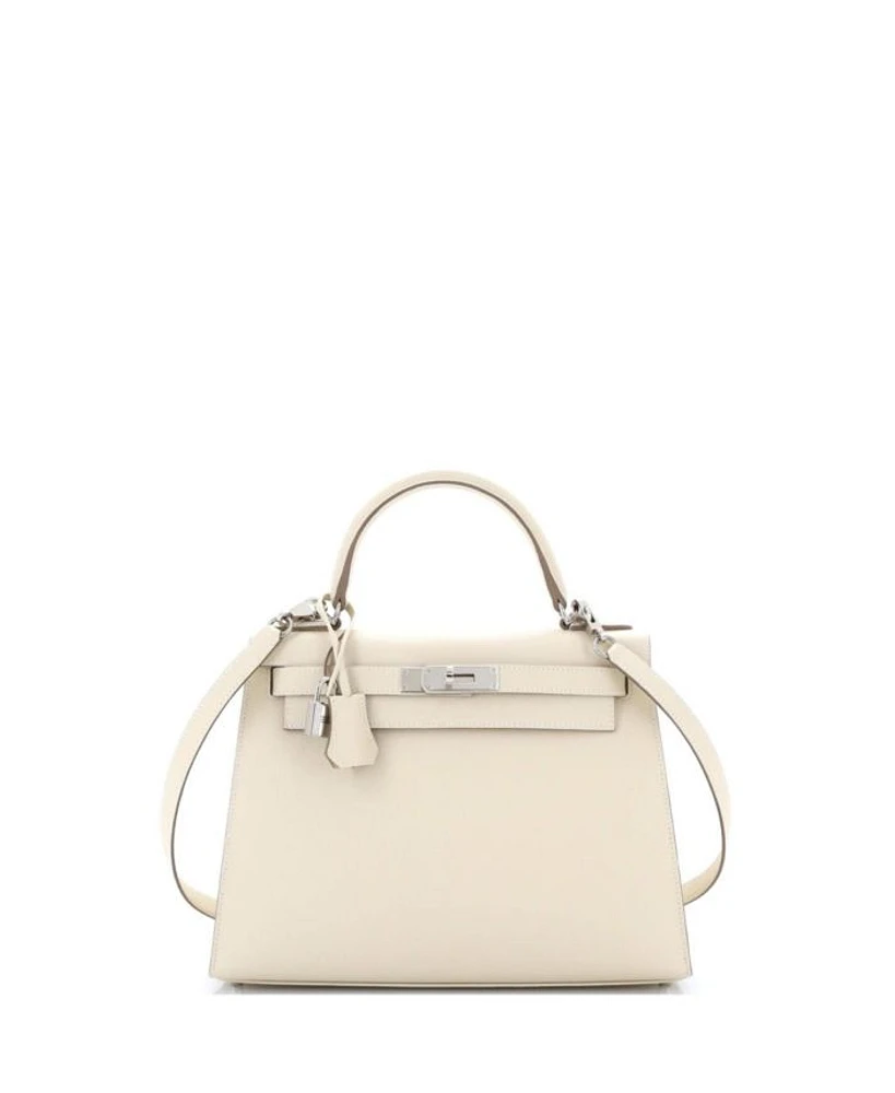 Kelly 28 Handbag Light Epsom with Palladium Hardware