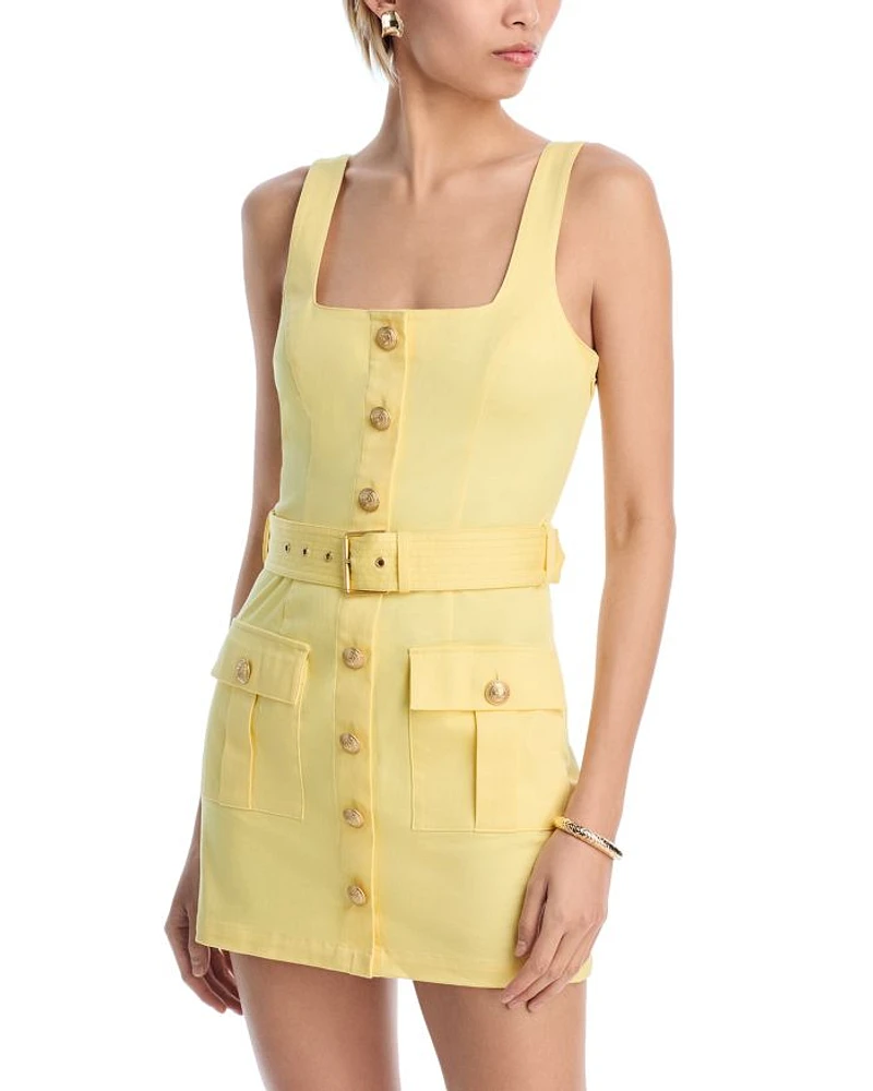 Midy Button Front Mini Dress