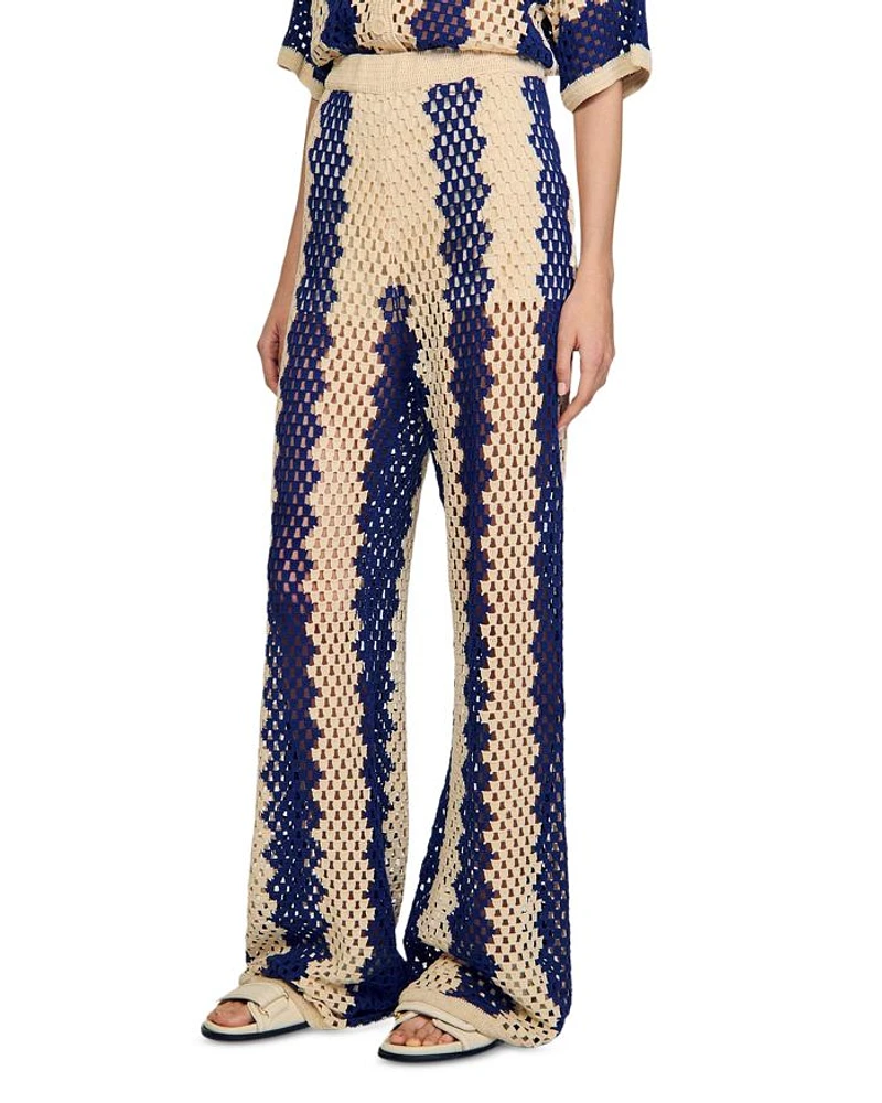 Two Tone Open Weave Pants