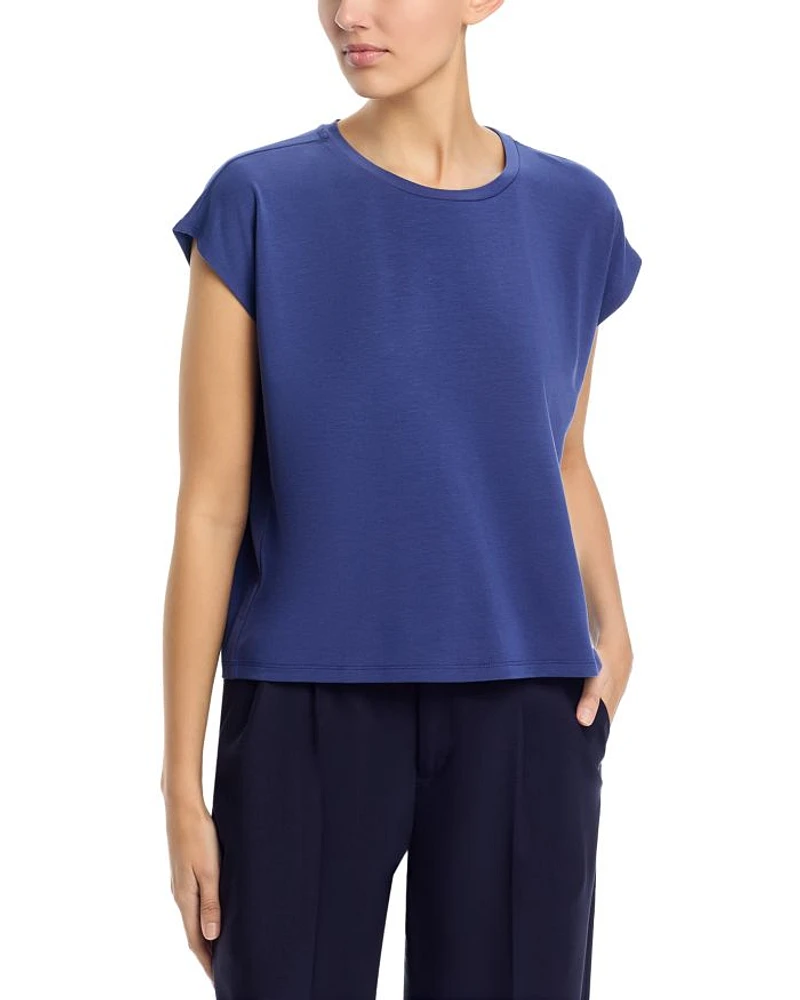 Fine Stretch Jersey Knit Boxy Tee