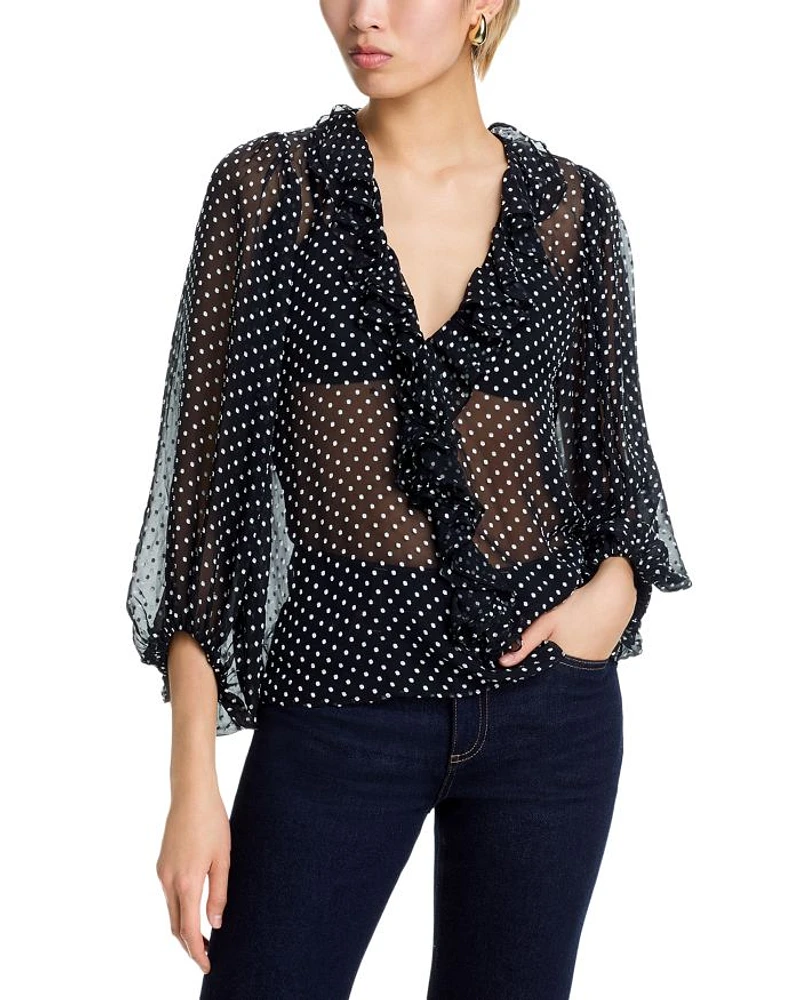 Betsie Polka Dot Print Top