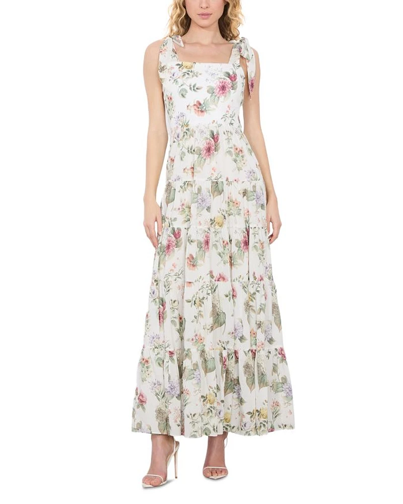 Monnie Shoulder Tie Maxi Dress