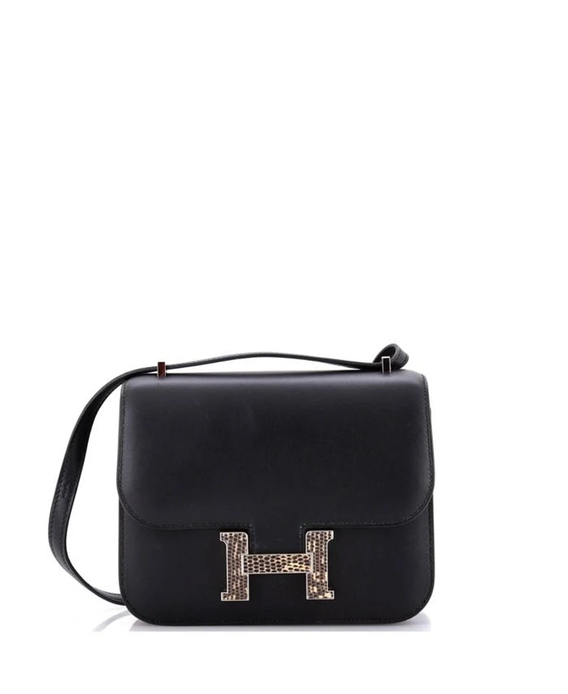 Pre-Owned Hermes 18 Constance Marquette Bag Monsieur with Lizard