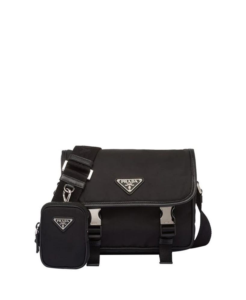 Re-Nylon and Saffiano Leather Shoulder Bag