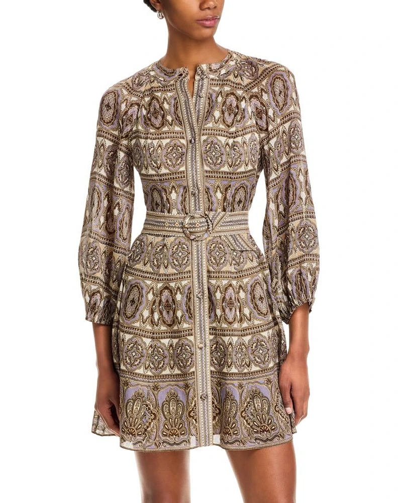 Kumar Linen Silk Printed Shirt Dress