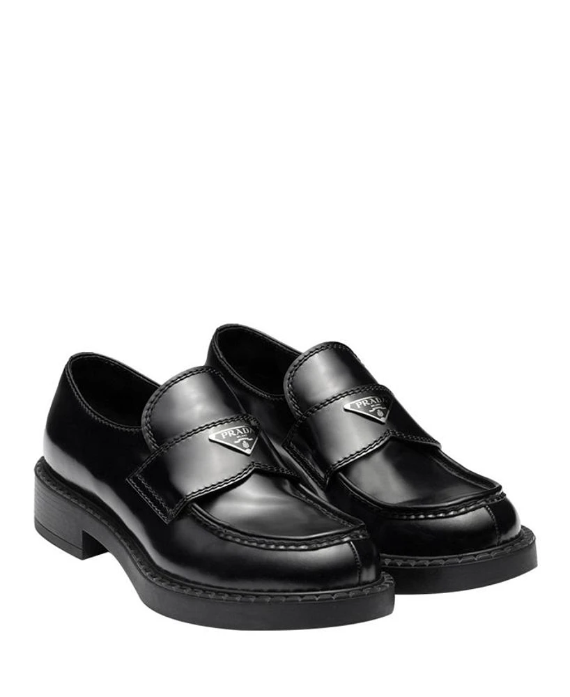 Men's Chocolate Brushed Leather Loafers