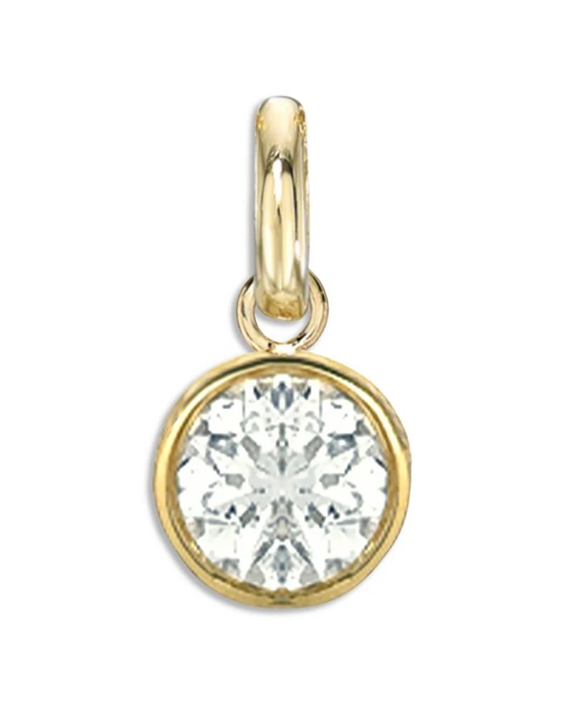 14K Yellow Gold Diamond Bezel Charm Pendant