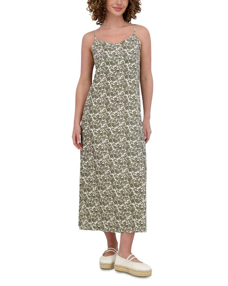 Linen Blend A Line Slip Dress
