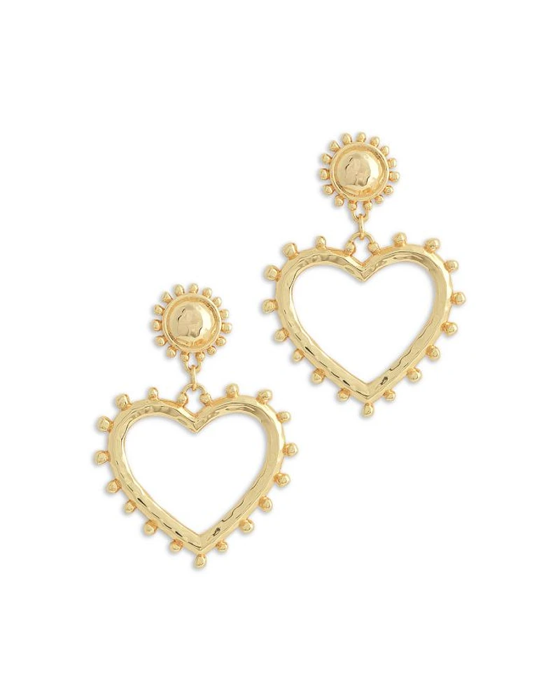 Open Heart Drop Earrings