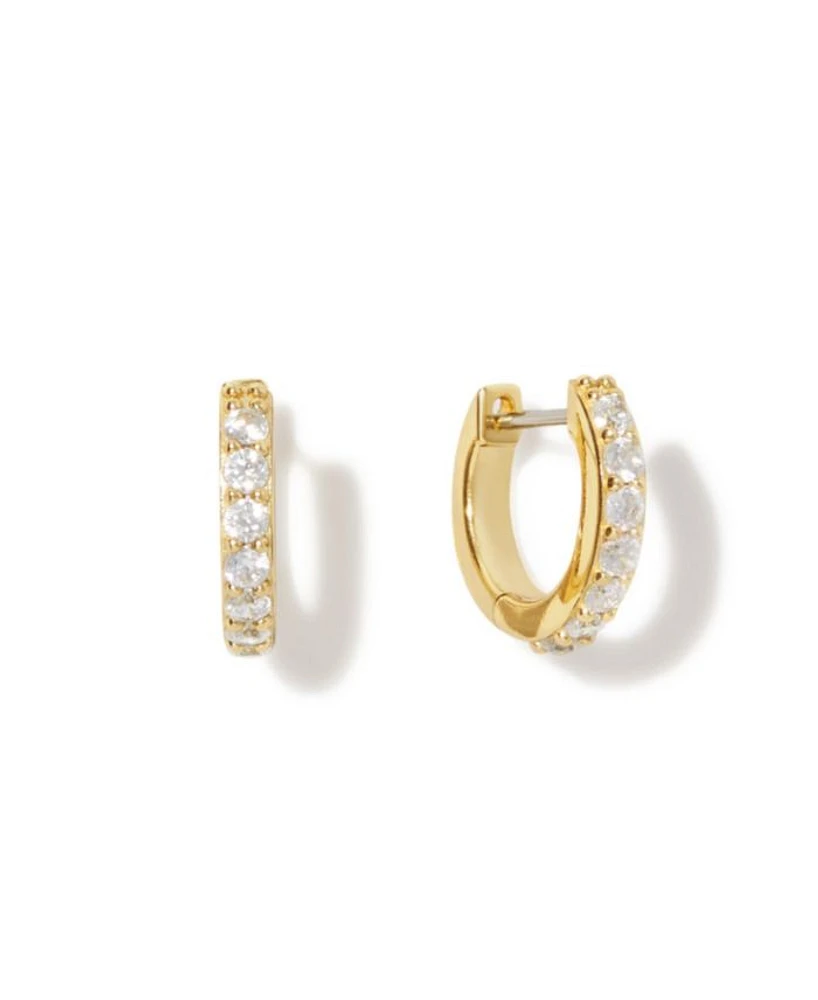 Suzanne Medium Pave Huggie Hoops