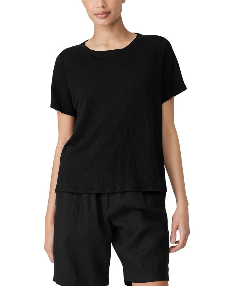 Linen Crewneck Short Sleeve Tee