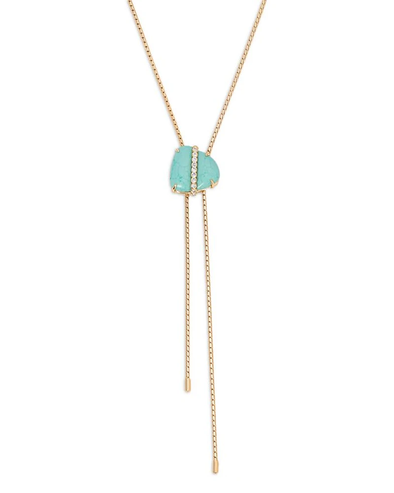 Turquoise Solstice Turquoise & Cubic Zirconia Lariat Necklace, 33"