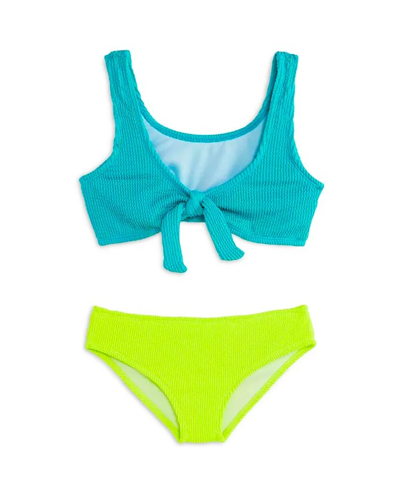 Girls' Izy Crinkle Tie Front Two Piece Swimsuit - Little Kid, Big Kid