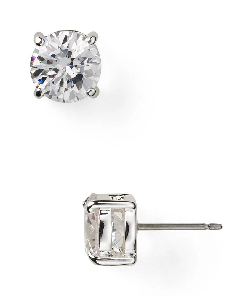 Cubic Zirconia Stud Earrings, 6mm