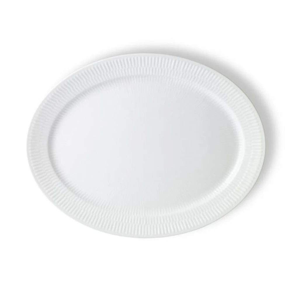 White Fluted Plain Oval Platter