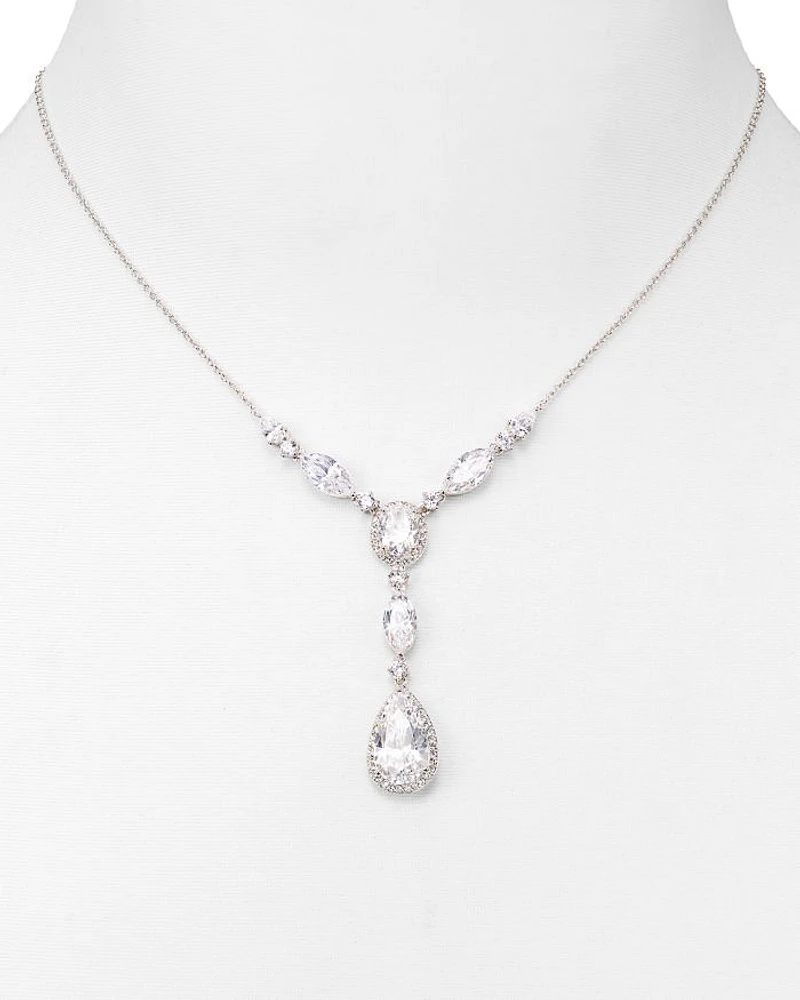 Pear Shaped Drop Lariat Necklace, 16"