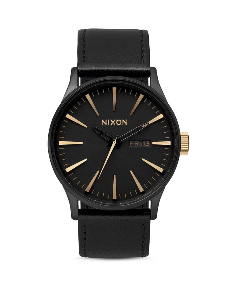 Sentry Leather Watch, 42mm