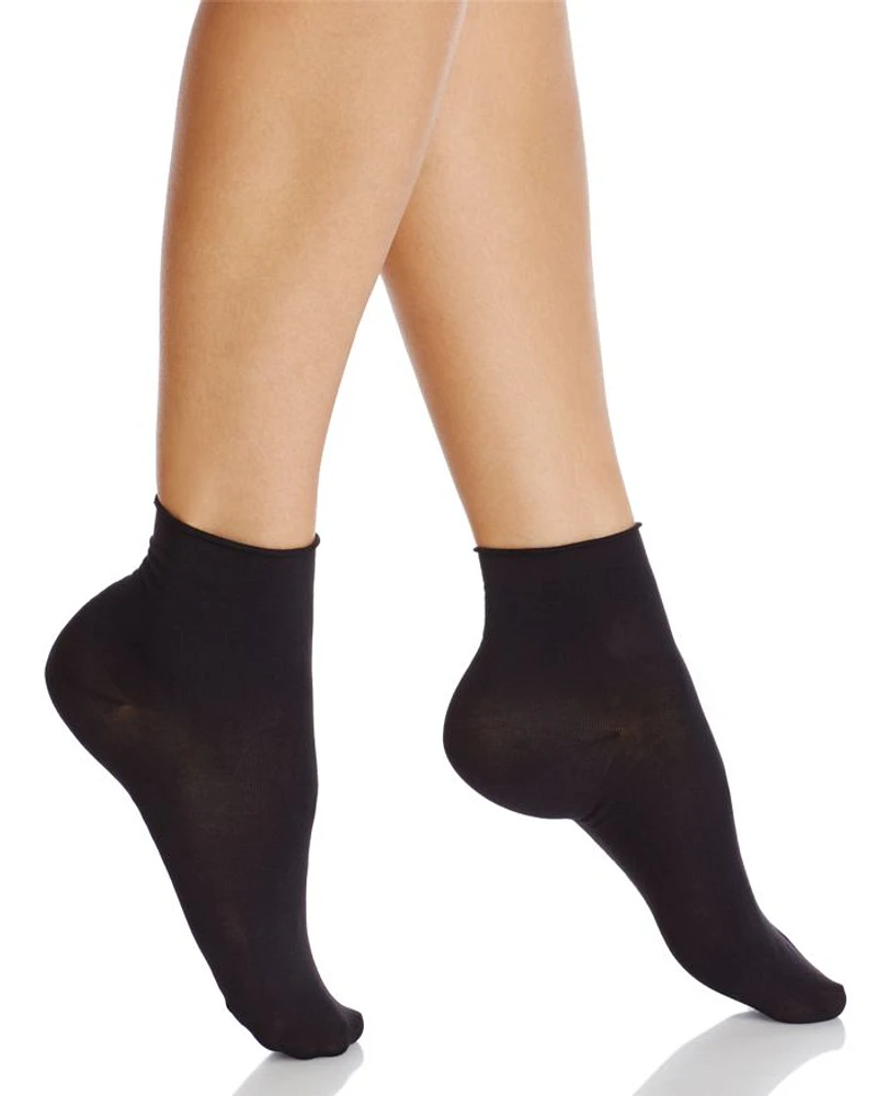 Cotton Blend Touch Roll-Top Short Socks