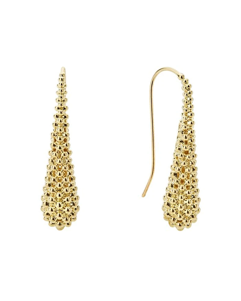 Caviar Gold Collection 18K Gold Drop Earrings