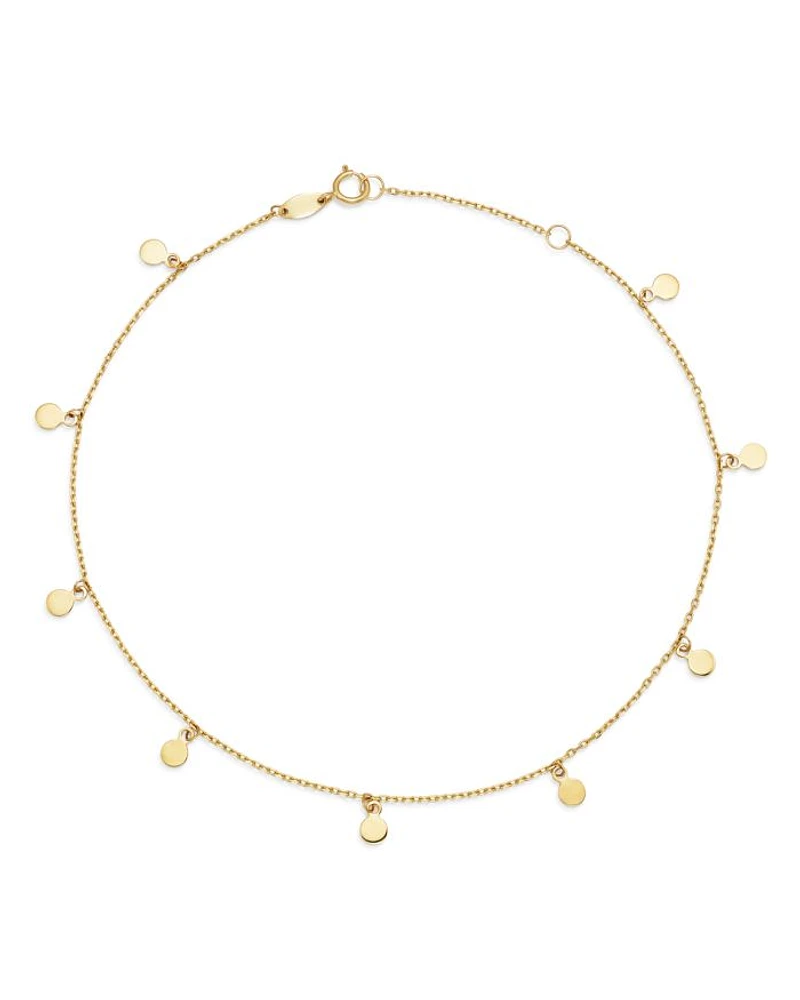 Disk Charm Ankle Bracelet in 14K Yellow Gold - Exclusive