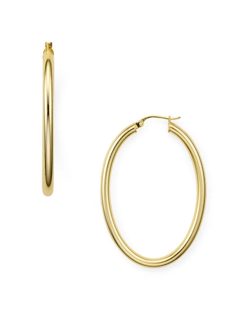 Tube Hoop Earrings in 18K Gold-Plated Sterling Silver - Exclusive