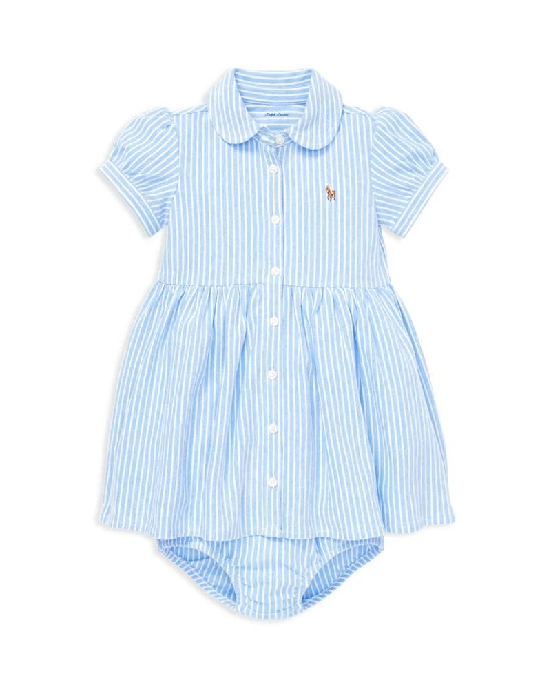 Girls' Striped Oxford Dress & Bloomers Set - Baby