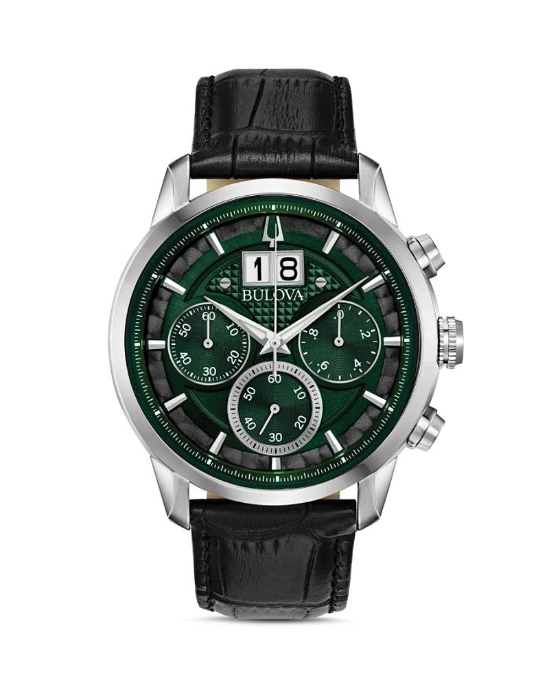 Sutton Classic Big Date Dark Green Dial Chronograph, 44mm