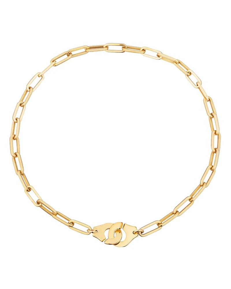 18K Yellow Gold Menottes Chain Link Necklace, 17.5"