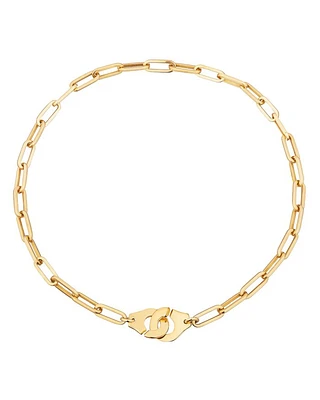 18K Yellow Gold Menottes Chain Link Necklace, 17.5"