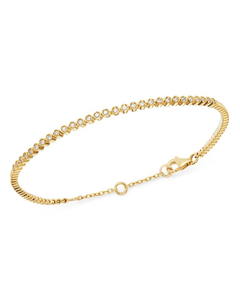 Bezel-Set Diamond Stacking Bracelet in 14K Yellow Gold, 0.25 tcw