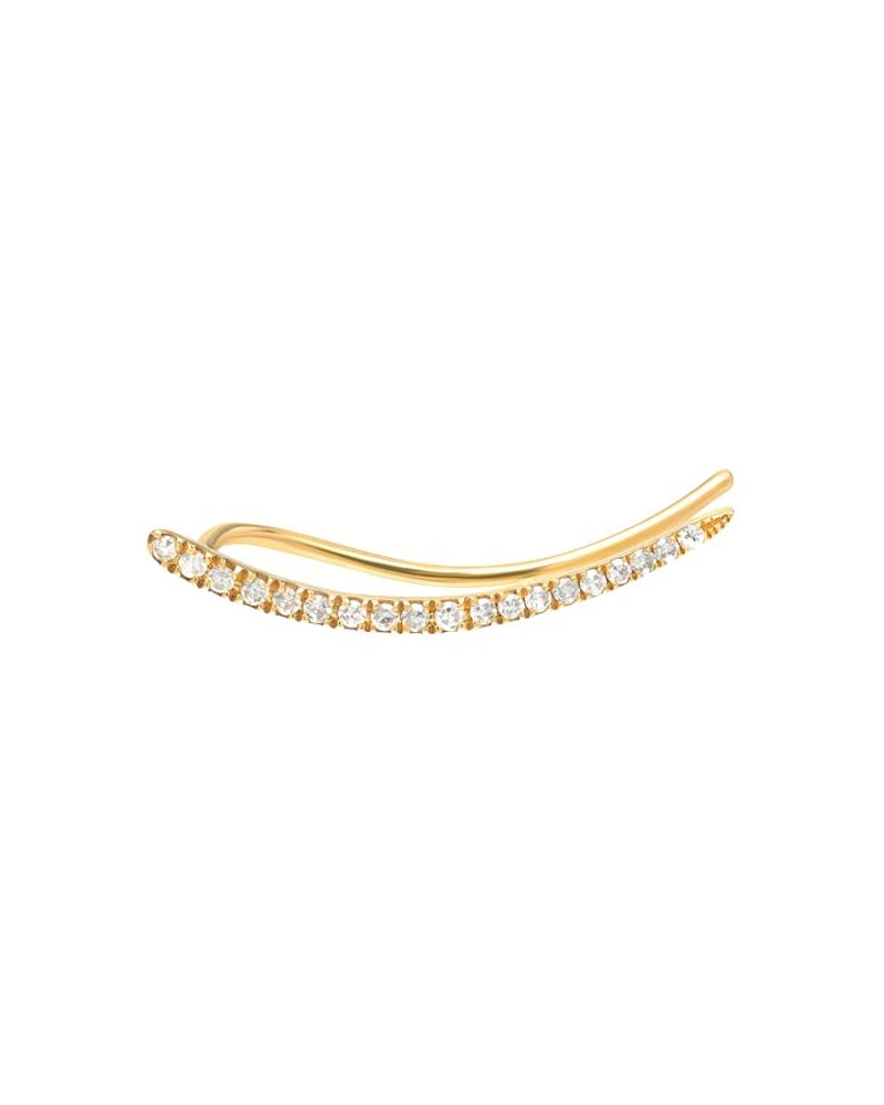 14K Yellow Gold Diamond Ear Crawler