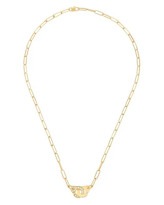 18K Yellow Gold Menottes Diamond Interlocking Link Necklace, 16.5" - Exclusive