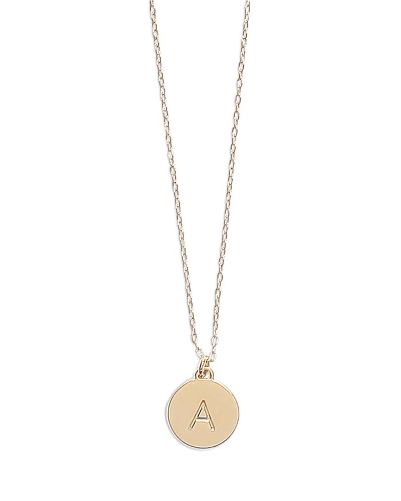 Mini Initial Pendant Necklace, 17"-20"