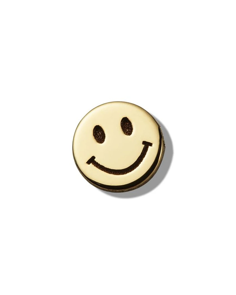14K Yellow Gold Itty Bitty Smiley Face Single Stud Earring