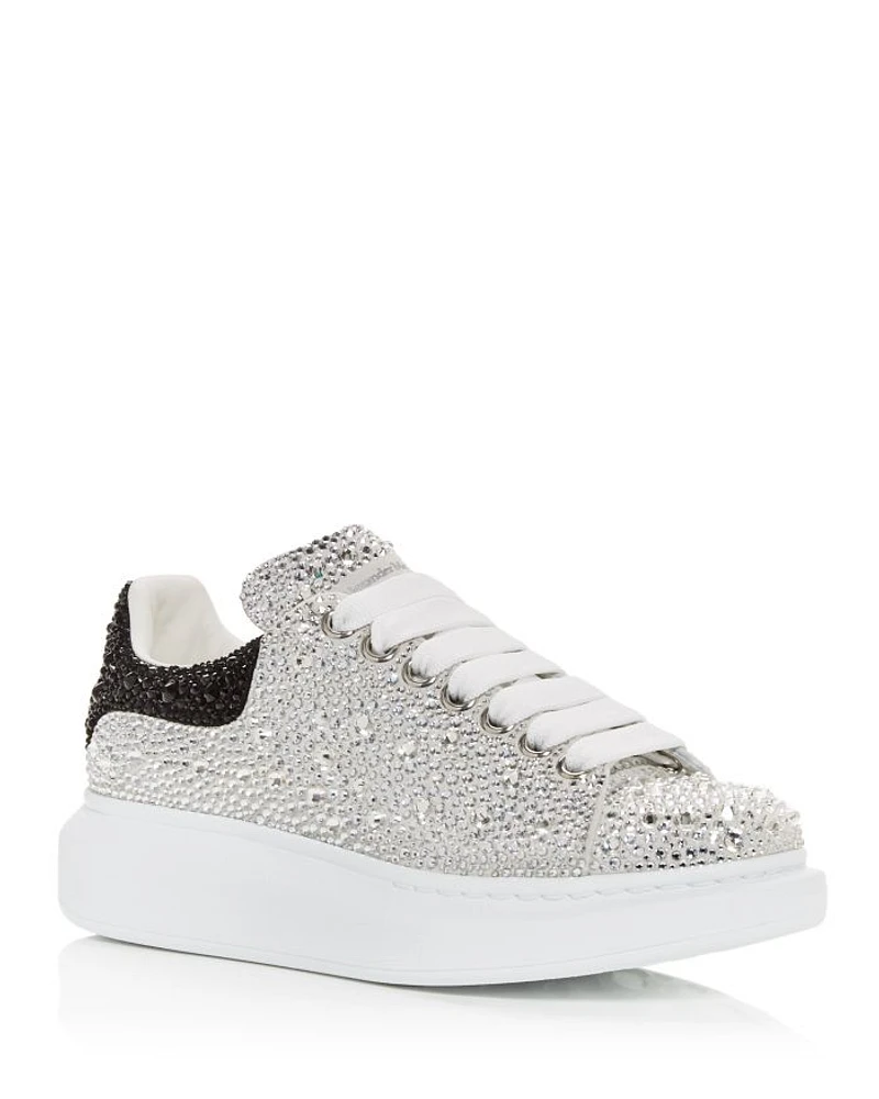 Women's Oversized Crystal Low Top Sneakers