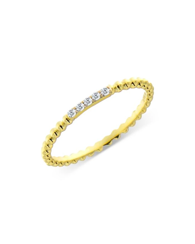 18K Yellow Gold Diamond Ball Ring