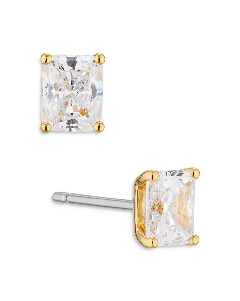 Modern Love Emerald Cut Cubic Zirconia Stud Earrings