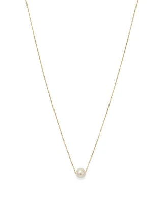 14K Yellow Gold Cultured Freshwater Pearl Solitaire Necklace, 18"