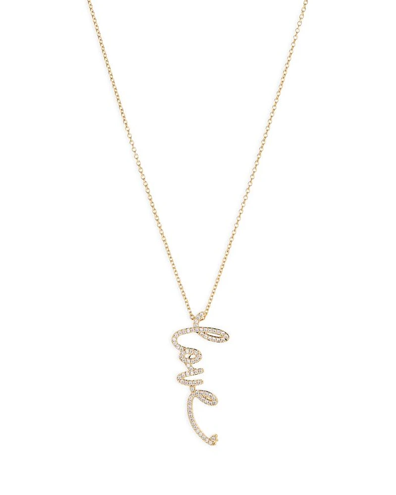Cirque Pavé Love Pendant Necklace, 15"-18"