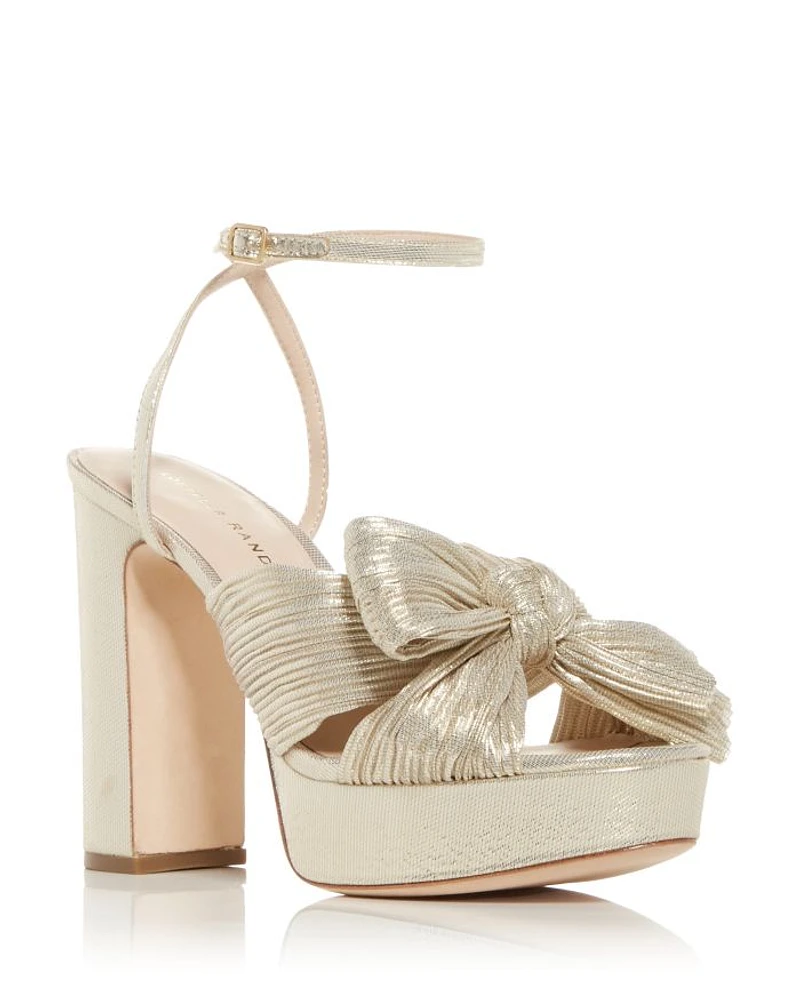 Women's Natalia Pleated Platform High Block Heel Sandals